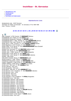 ABC-Listen zum Fmilienbuch rk. Irsch/Saar - St. Gervasius