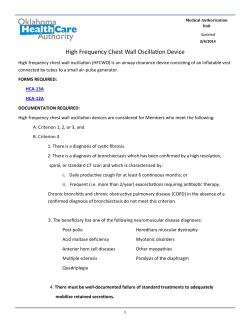 High Frequency Chest Wall Oscillation Device