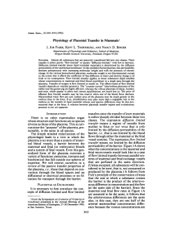 Physiology of Placental Transfer in Mammals1