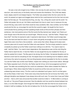 1 &ldquo;Two Brothers and One Graceful Father&rdquo; Romans 11 He was a