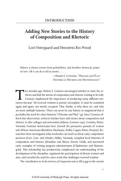 introduction Adding New Stories to the History of Composition and