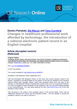 Changes in healthcare professional work afforded by technology