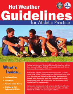Hot Weather Guidelines for Athletics and Schools 6-20-16