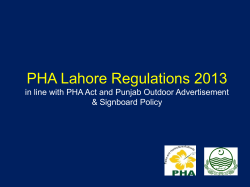 PHA Lahore Regulations 2013