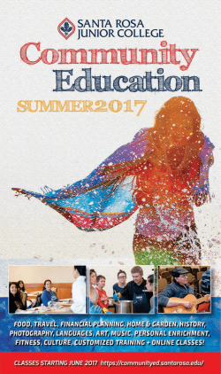 Summer 2017 Catalog - Community Education
