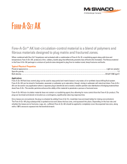 FORM-A-SET AK - Product Bulletin.indd