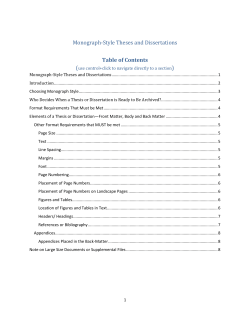 Monograph-Style Theses and Dissertations
