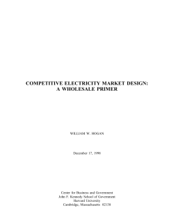 Competitive Electricity Market Design: A