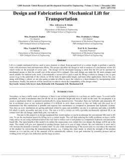 Design and Fabrication of Mechanical Lift for Transportation