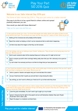 Play Your Part SID 2016 Quiz