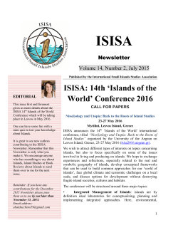 ISISA: 14th `Islands of the World` Conference 2016