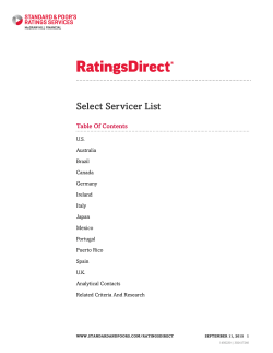 Select Servicer List