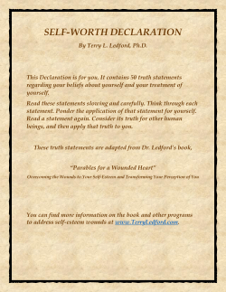 self-worth declaration - Improving Self-Esteem and Self