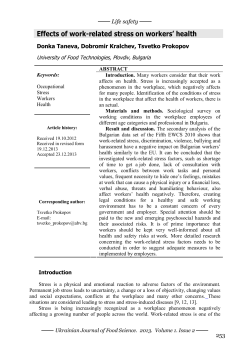 Effects of work-related stress on workers` health