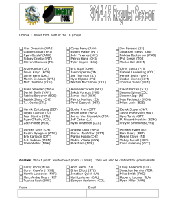 HockeyDraft.ca Pool Sheet