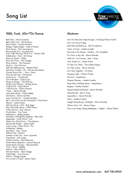 Song List - Sarlas Music