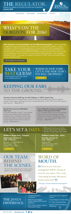 January 2016 - Janus Appraisal Management