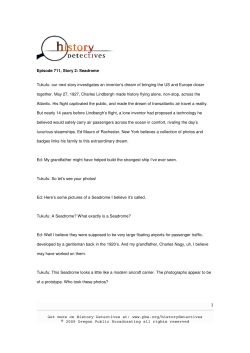 Episode 711, Story 2: Seadrome Tukufu: our next story