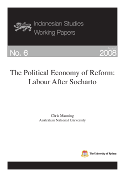 2008 The Political Economy of Reform: Labour After Soeharto No. 6