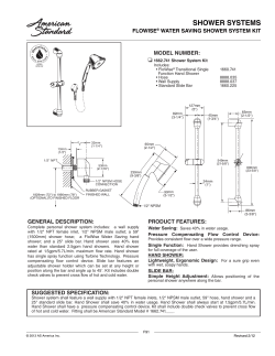 SHOWER SYSTEMS - American Standard ProSite