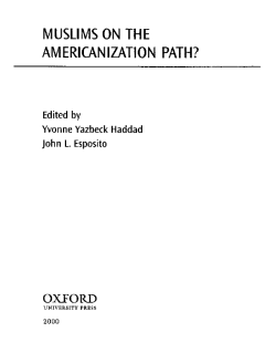 MUSLIMS ON THE AMERICANIZATION PATH?