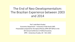 The End of Neo-Developmentalism: The Brazilian Experience