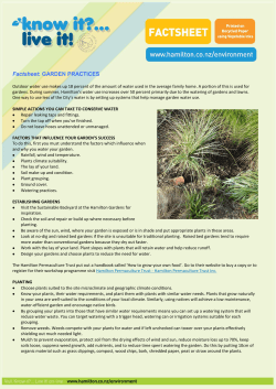 Factsheet: GARDEN PRACTICES