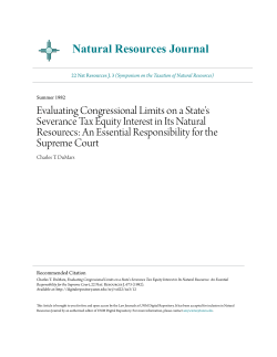 Evaluating Congressional Limits on a State`s Severance Tax Equity