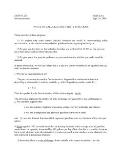 Notes on calculus and utility functions