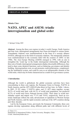 NATO, APEC and ASEM: triadic interregionalism and global order