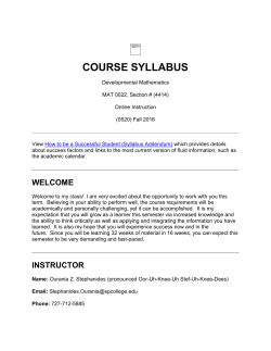 course syllabus - St. Petersburg College