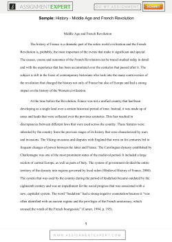 Sample: History - Middle Age and French Revolution 1