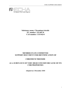 Substance name: Chromium trioxide EC number: 215-607