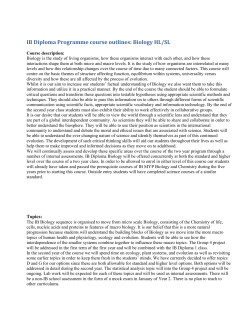 Biology HL/SL - The Codrington School