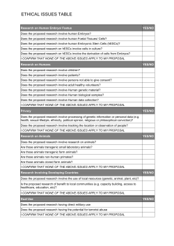 ETHICAL ISSUES TABLE