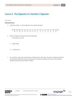 Lesson 5: The Opposite of a Number`s Opposite