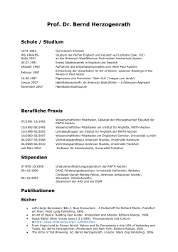 Prof. Dr. Bernd Herzogenrath - Goethe