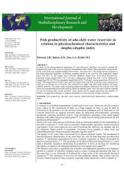 Fish productivity of ado-ekiti water reservoir in relation to