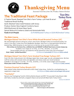Thanksgiving Menu