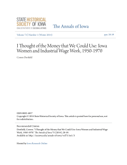 I Thought of the Money that We Could Use: Iowa Women and