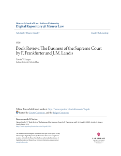 Book Review. The Business of the Supreme Court by F. Frankfurter