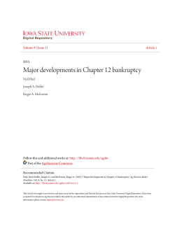 Major developments in Chapter 12 bankruptcy
