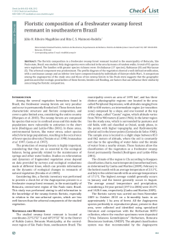 Chec List Floristic composition of a freshwater swamp forest remnant