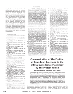 Communication of the Position of Exon