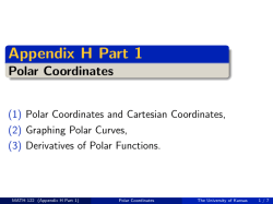Polar Coordinates - The University of Kansas