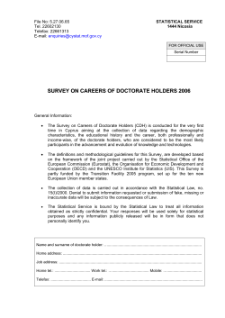 SURVEY ON CAREERS OF DOCTORATE HOLDERS 2006