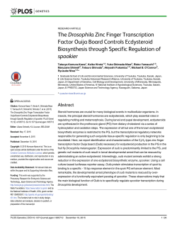 The Drosophila Zinc Finger Transcription Factor Ouija Board