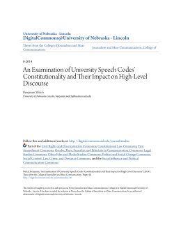 An Examination of University Speech Codes` Constitutionality and