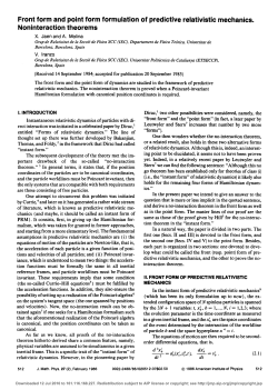 Front form and point form formulation of predictive relativistic