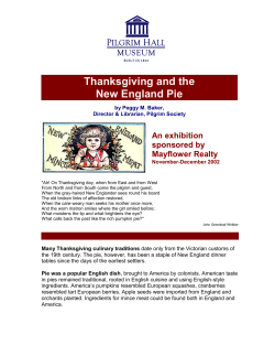 Thanksgiving and the New England Pie